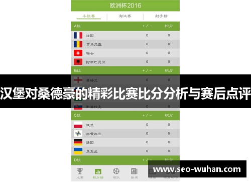 汉堡对桑德豪的精彩比赛比分分析与赛后点评